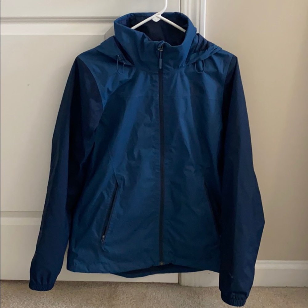 The North Face navy rain jacket Large